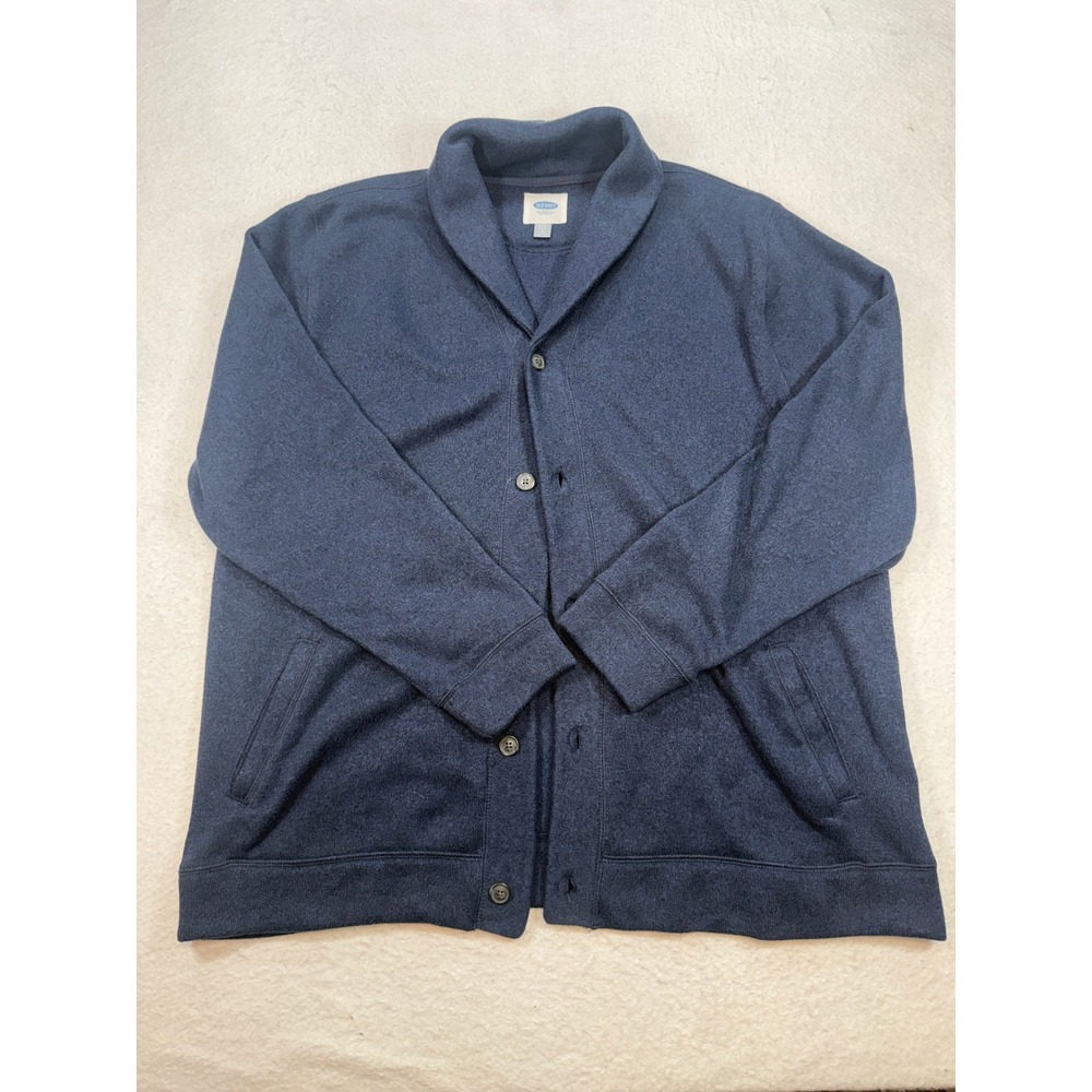 Old Navy Mens XXXL Tall Shawl Collar Cardigan Sweater Navy Heather Button Up